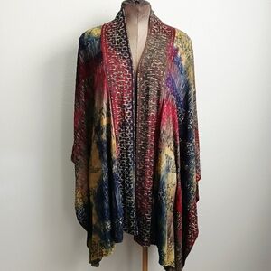 The Pyramid Collection Burnout Kimono Open Front